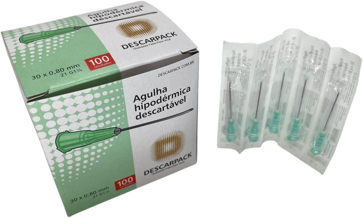 Agulha Descartável Hipodérmica - 30x8mm - DESCARPACK