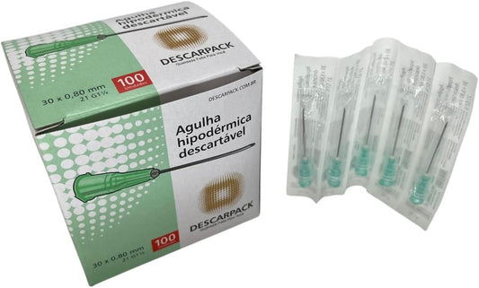 Agulha Descartável Hipodérmica - 30x8mm - DESCARPACK